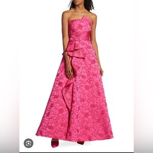 Monique Lhuillier Floral Jacquard Ballgown